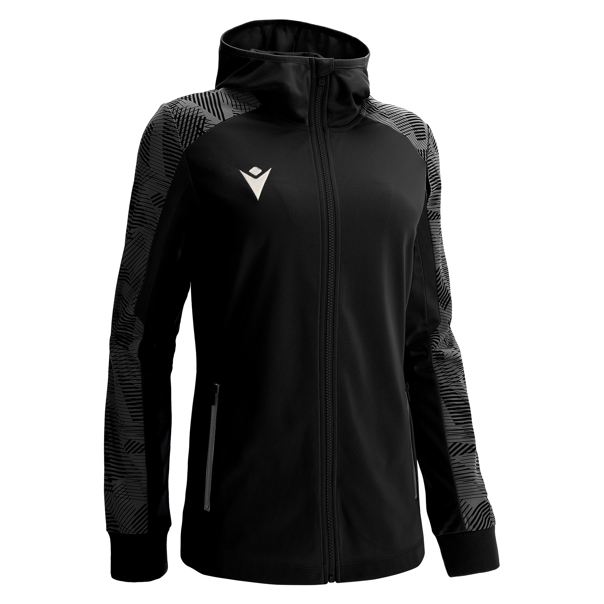 APHRODITE FULL LENGTH ZIP WOMAN HOODIE BLK/DGRY,M