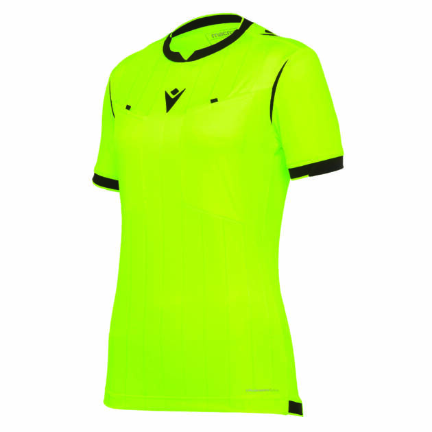 STEPHANIE REFEREE WOMAN SHIRT NYEL/BLK SS,M