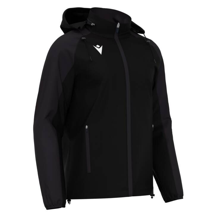 ELBRUS FULL LENGTH ZIP RAINJACKET BLK/DGRY,4XL