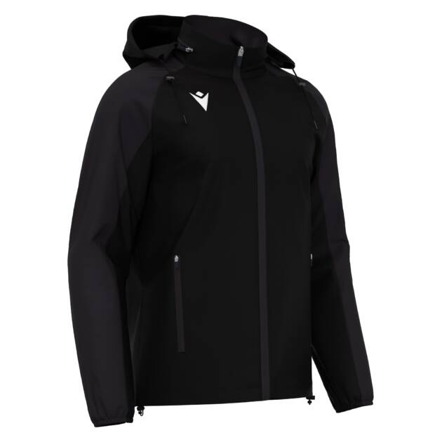 ELBRUS FULL LENGTH ZIP RAINJACKET BLK/DGRY,4XL