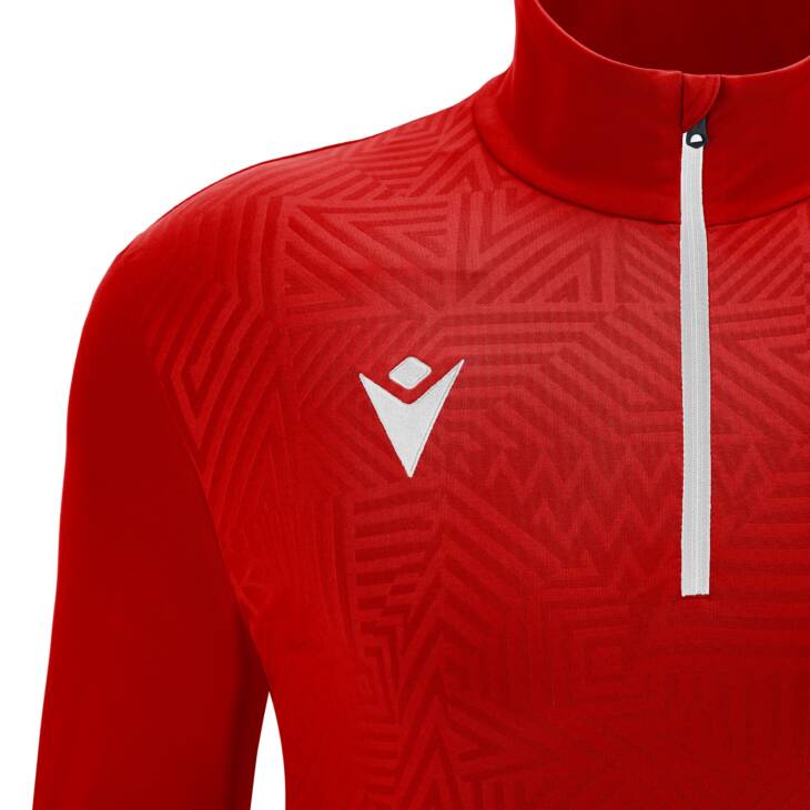 FRASER 1/4 ZIP TOP RED/WHT,XL - Slika 3